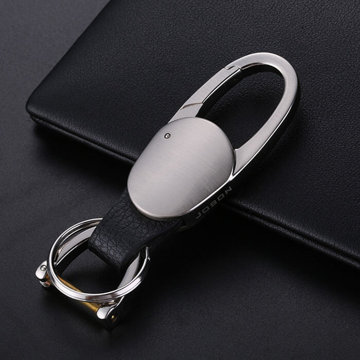 Male Key Chain with Leather Loop & Key Ring Popular Manly Car
