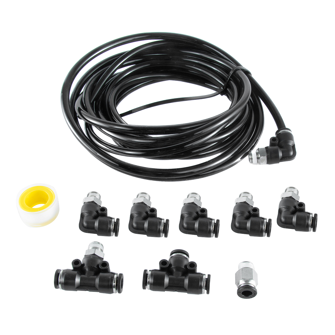 Alloyworks Push Lock Black Vacuum Fitting Kit Turbo Wastegate & Solenoid for Turbo Vehicles