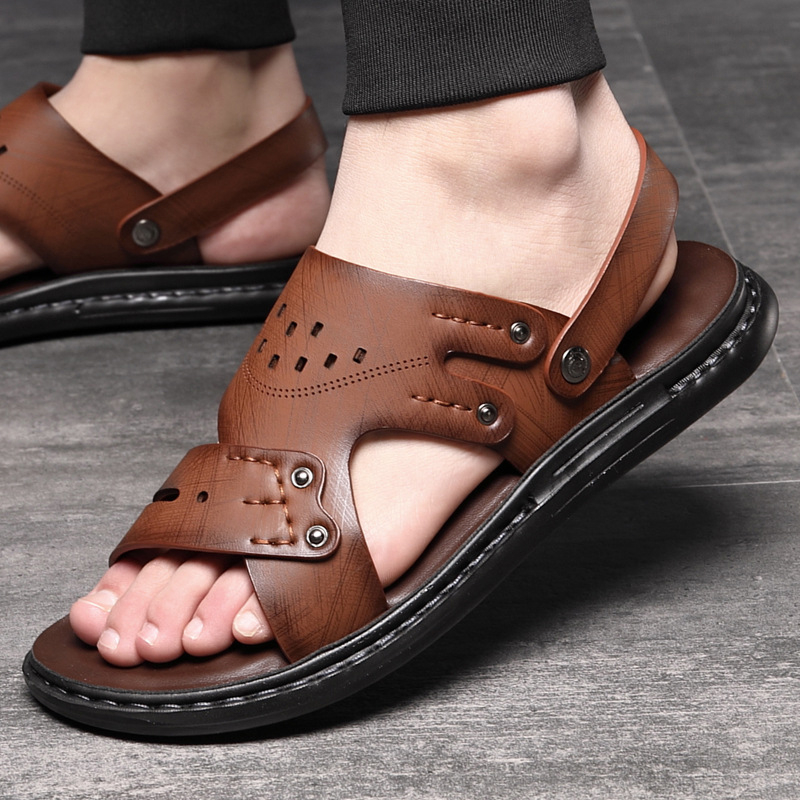 Men's Leather Summer Beach Shoes