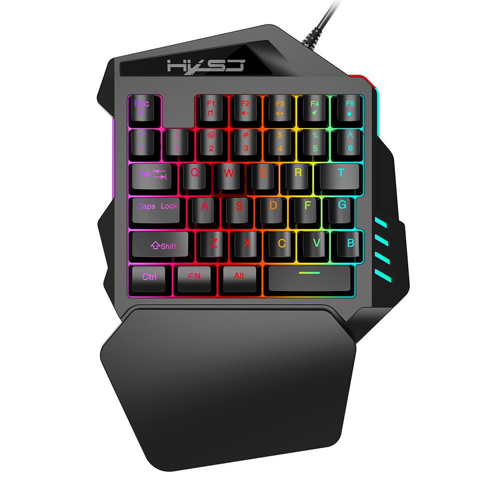 HXSJ V100 Wired Gaming Keyboard Backlight 35 Keys One-handed Keyboard Black, 501 Original
HXSJ V100 Wired Gaming Keyboard Backlight 35 Keys One-handed Keyboard Black, 501 Original