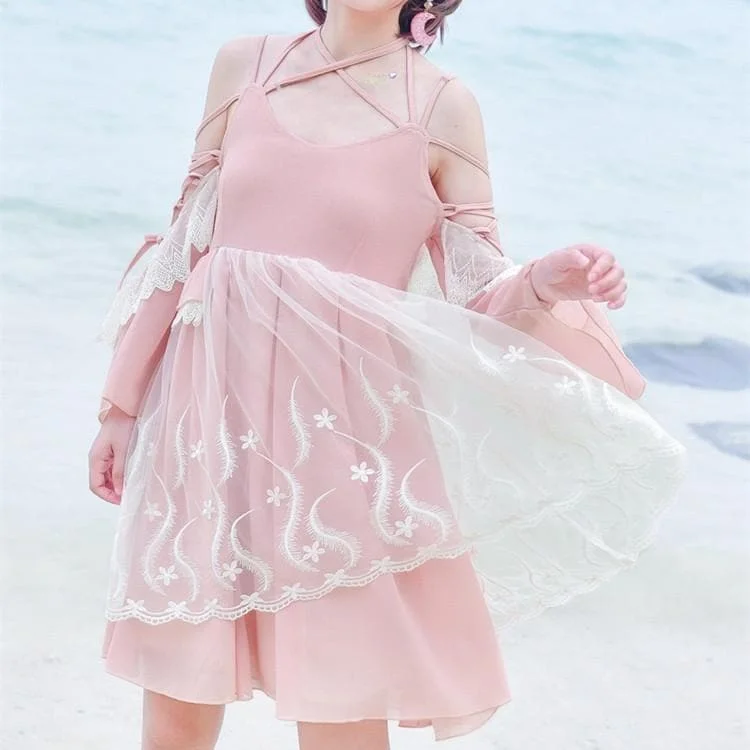 Pink Fairy Floral Bow Dress SP1812549