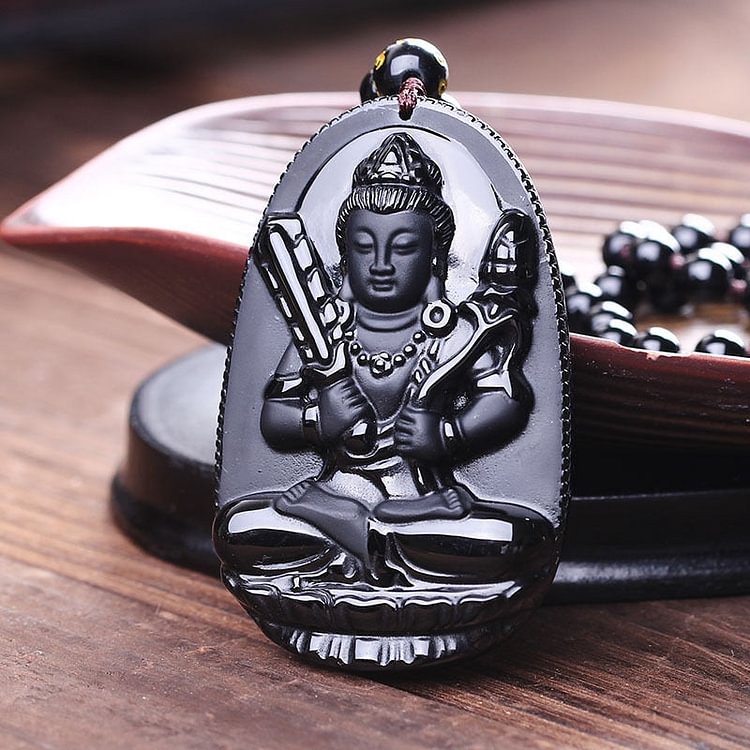 YOY-Obsidian Carved Buddha Lucky Pendant