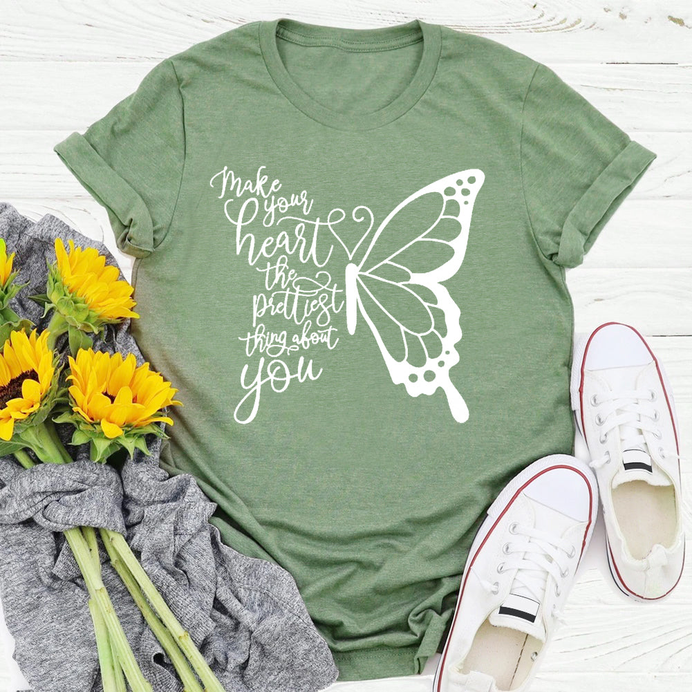 Make your heart the prettiest thing about you ButterflyT-shirt Tee -03739-Guru-buzz