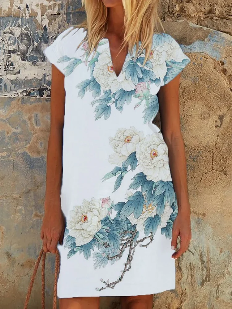 Summer Print dress-Mayoulove