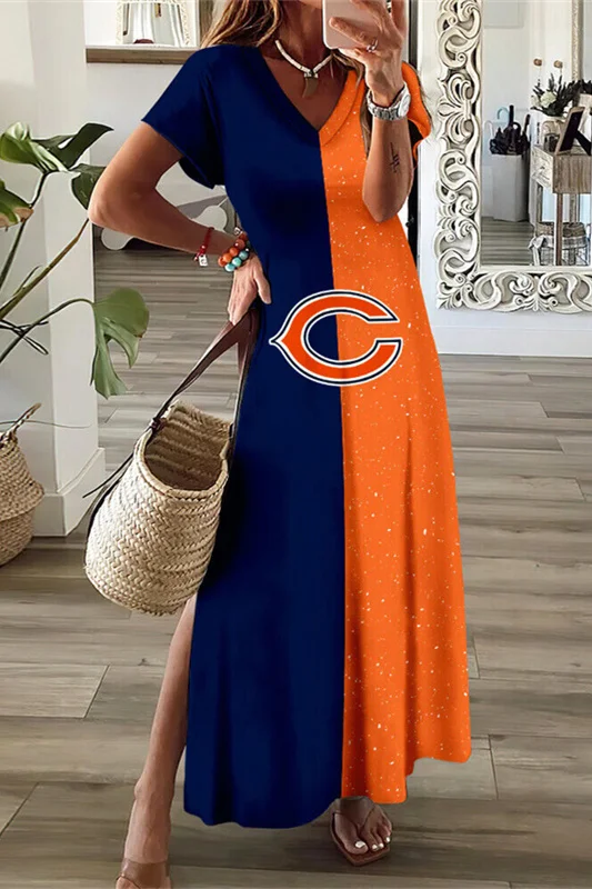 Chicago Bears
V-Neck Sexy Side Slit Long Dress
