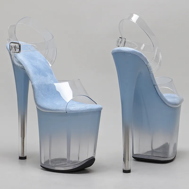VCshoes 8Inch/20cm Transparent Gradient Change Shoes Women Sandals Platform Summer High Heel Fashion Show Sandals 1L