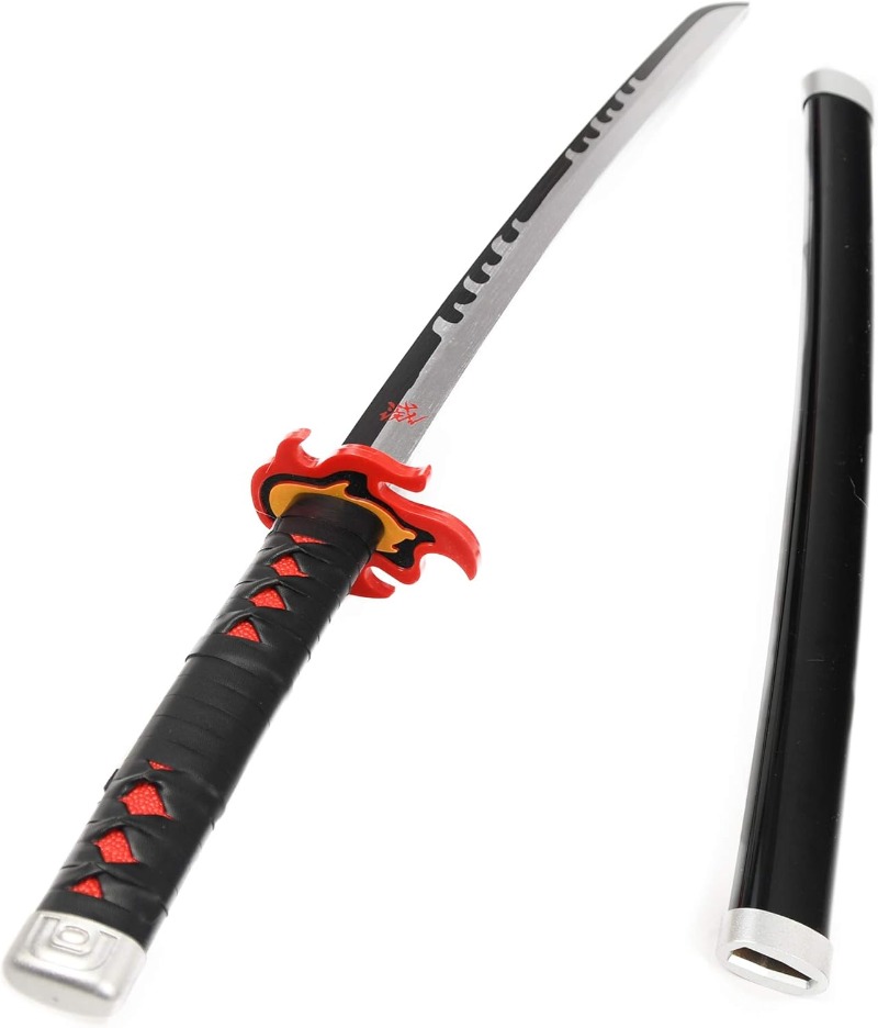 Azuiblc 鬼滅の刃 ヒノカミ神楽 竈門炭治郎 日輪刀 76cm コスプレ道具