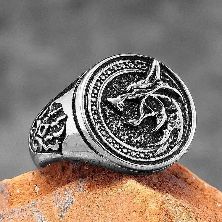 Viking Wolf Stainless Steel Ring