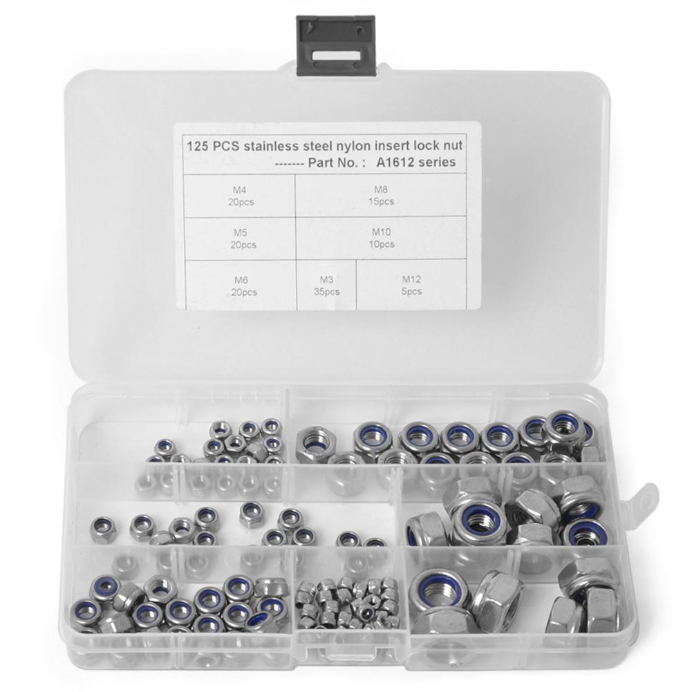 125pcs 304 Stainless Steel Hexagon Lock Nuts Nylon Insert Self Locking Nuts, 501 Original
125pcs 304 Stainless Steel Hexagon Lock Nuts Nylon Insert Self Locking Nuts, 501 Original