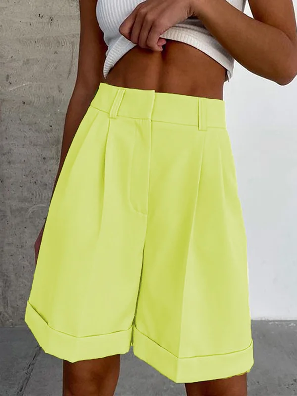 Loose Solid Color Shorts Bottoms