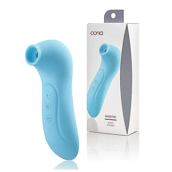 pornhint Pornhint Surprise Suction Rechargeable Waterproof Vibrator 4.5 Inch Blue - Oona