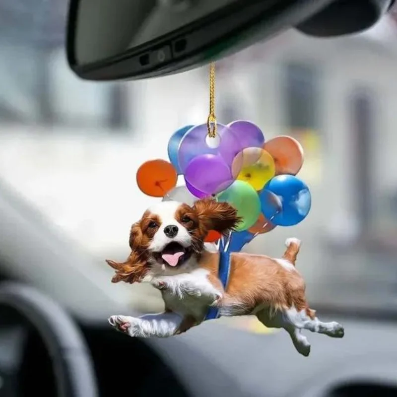 VigorDaily Cavalier King Charles Spaniel Fly With Bubbles Car Hanging Ornament BC004