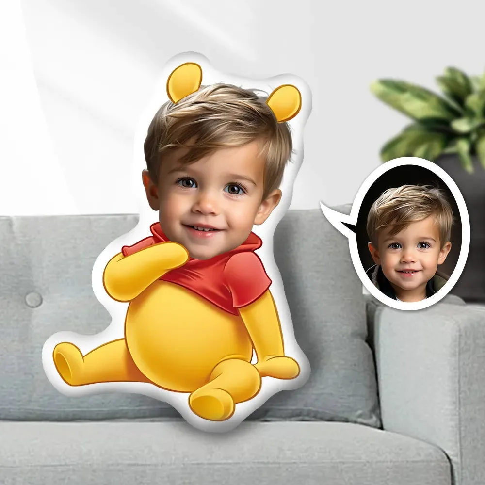 Custom Photo Face Pillow ,Winnie The Pooh Face Pillow, Face Picture Pillow Doll Face Body Pillow Personalized Doll