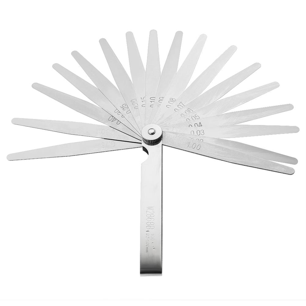 17 Blades Feeler Stainless Steel Gap 0.02-1.0mm Thickness Filler Gauge Tool, 501 Original
17 Blades Feeler Stainless Steel Gap 0.02-1.0mm Thickness Filler Gauge Tool, 501 Original