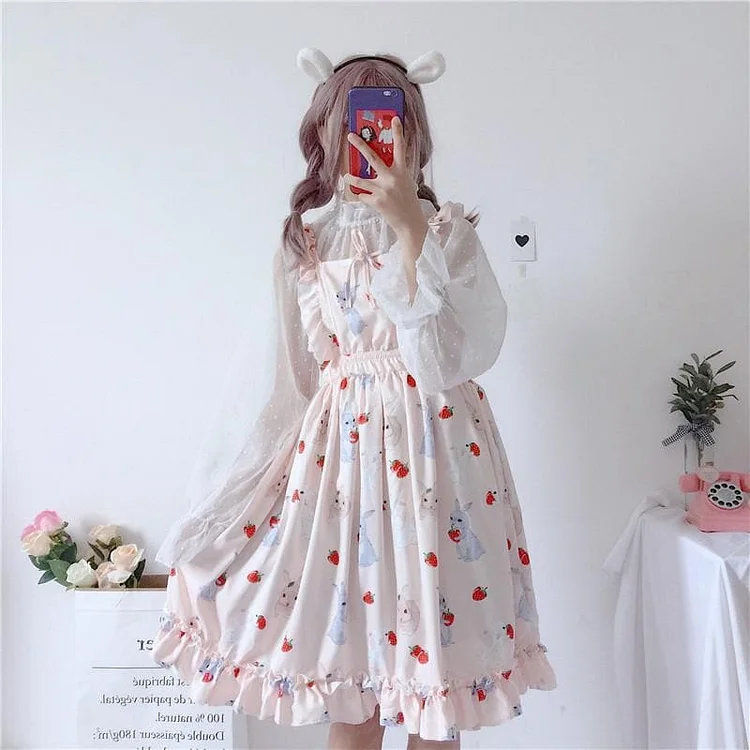 Pink/Black Sweet Rabbit Suspender Dress SP1812352