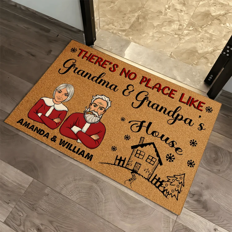 Christmas Doormat Custom 2 Names Home Decor Personalized Doormat