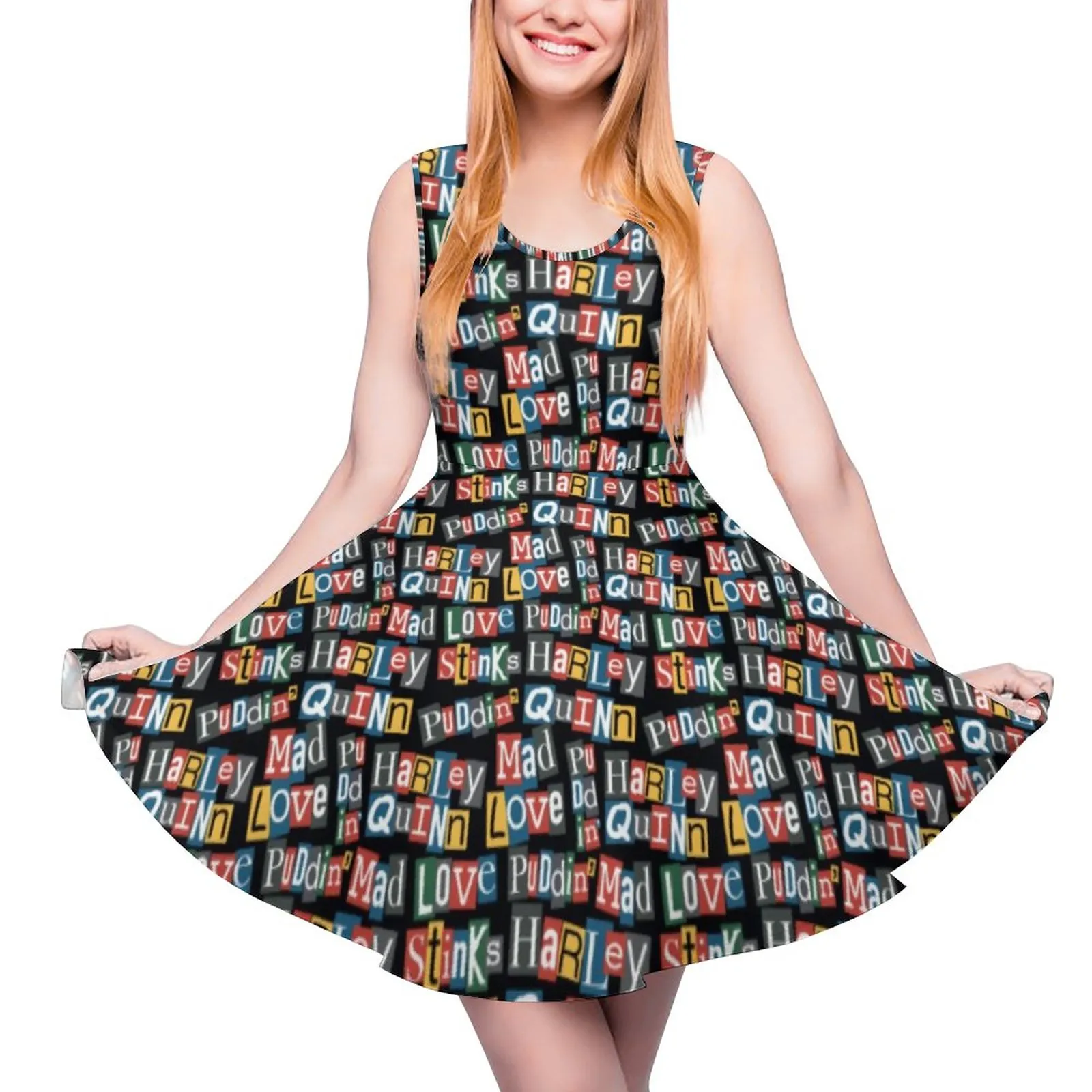 harley quinn skater dress Harley Quinn Dress, Red and Blue Skater Costume