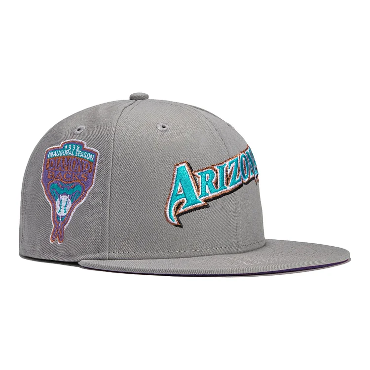 New Era 59Fifty Grey OTC Arizona Diamondbacks Inaugural Season Patch Word Hat - Grey QueenFunky
