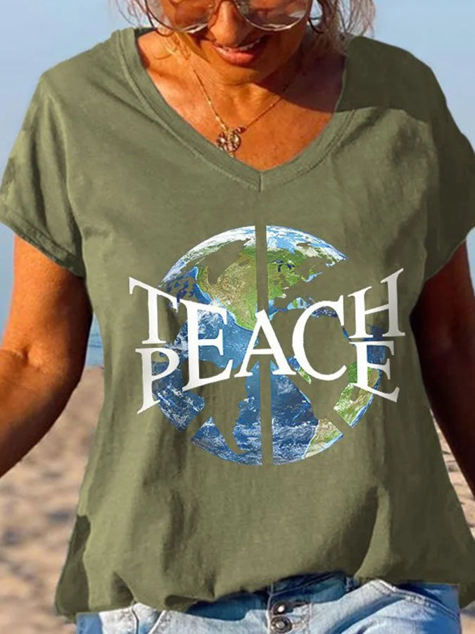 The Peace Earth Printed Comfortable Graphic Tees socialshop