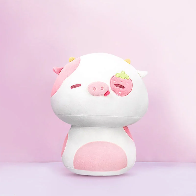 Mewaii Personalized Kawaii Cow Plushies Soft Starwberry Cow Mushroom Stuffed Animal Cute Plush Squishy Toy For Gift