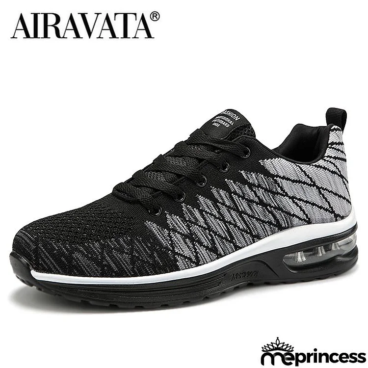 Couple Fashion Sports Lace-Up Design Mesh Breathable Shock-absorbing Thick Sole Sneakers