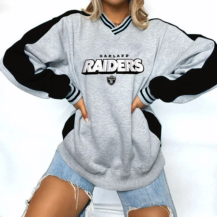 Las Vegas Raiders V-neck Pullover Sweatshirt