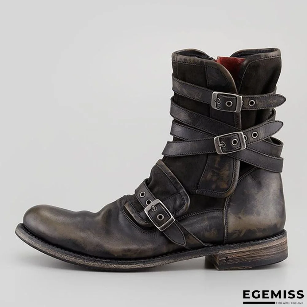 Men's Retro Multiple Buckle Retro Ankle Boots-Black Friday 40% OFF | EGEMISS