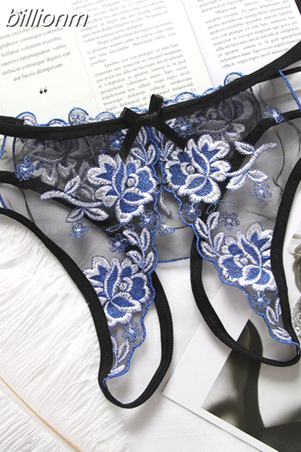 Billionm Transparent Embroidery Floral Lingerie G String Fashion See