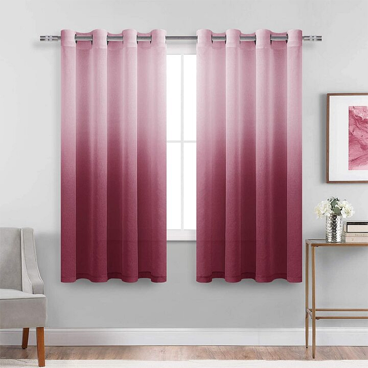 Burgundy Indoor Sheer Curtains Gradient For Living Room 1Pcs-ChouChouHome
