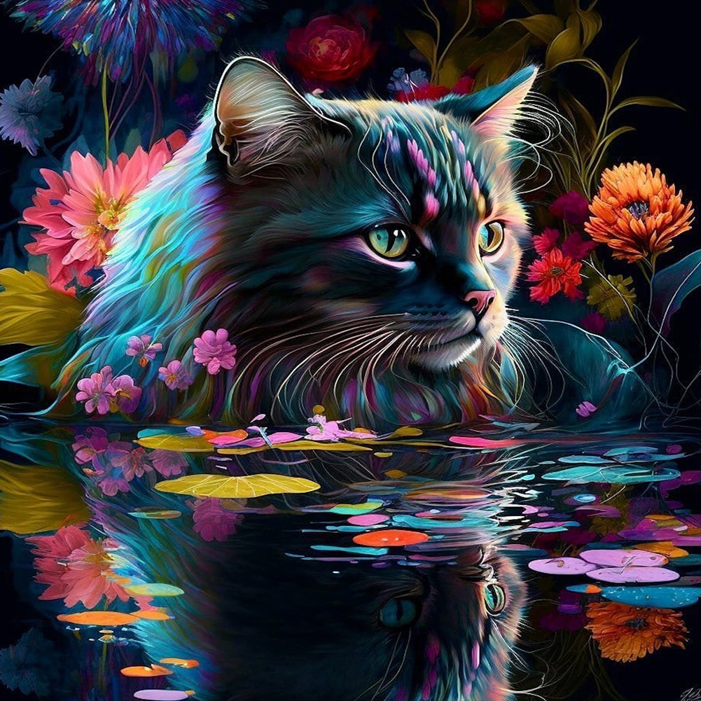 Candy Cat - Full Round - Diamond Painting (30*30cm)