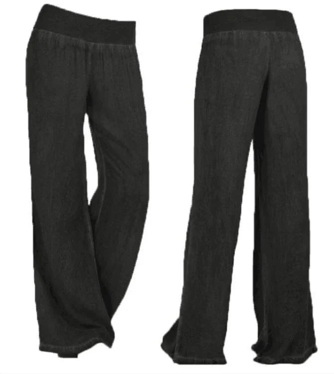 plus size fashion loose pure color yoga pants p128581