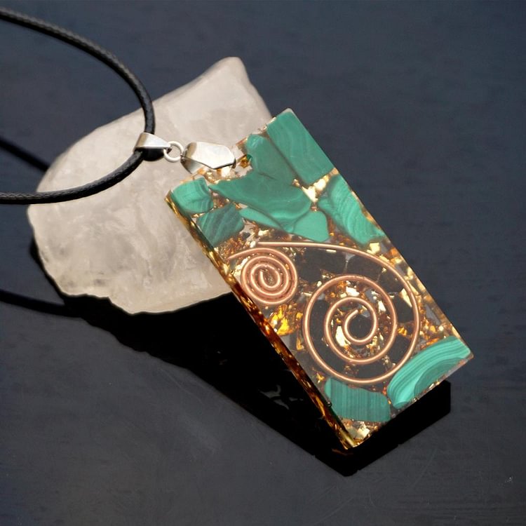 YOY-Black Tourmaline Malachite EMF Protection Necklace