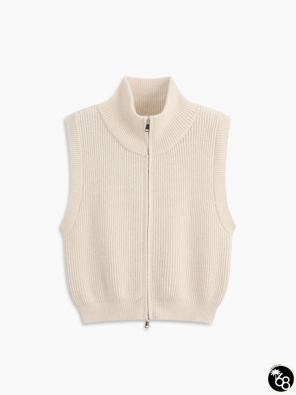 Two Way Zip Mockneck Sweater Vest | 168DEAL