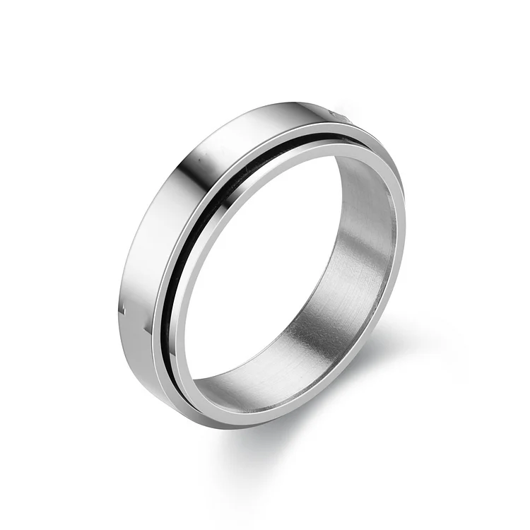 Minimalist Turnable Gemstone Couple Ring