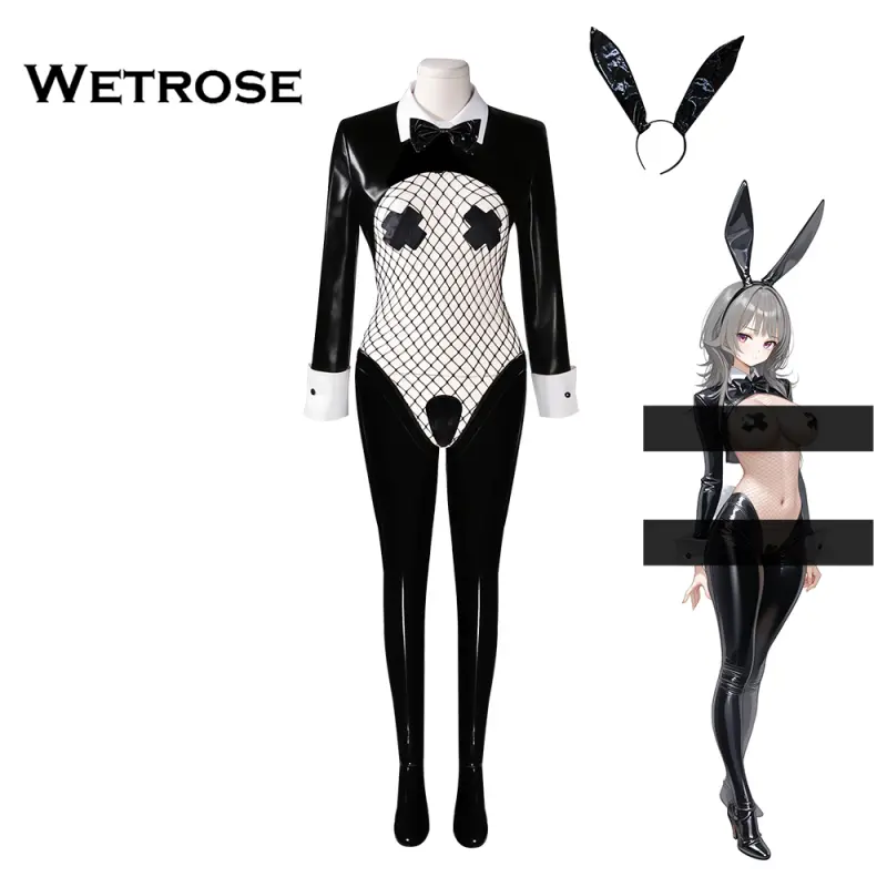 Wetrose] In Stock Original Design PU Leather Reverse Bunny Girl Suit Rabbit  Suit Cosplay Costume Sexy Lingeries Uniforms Halloween