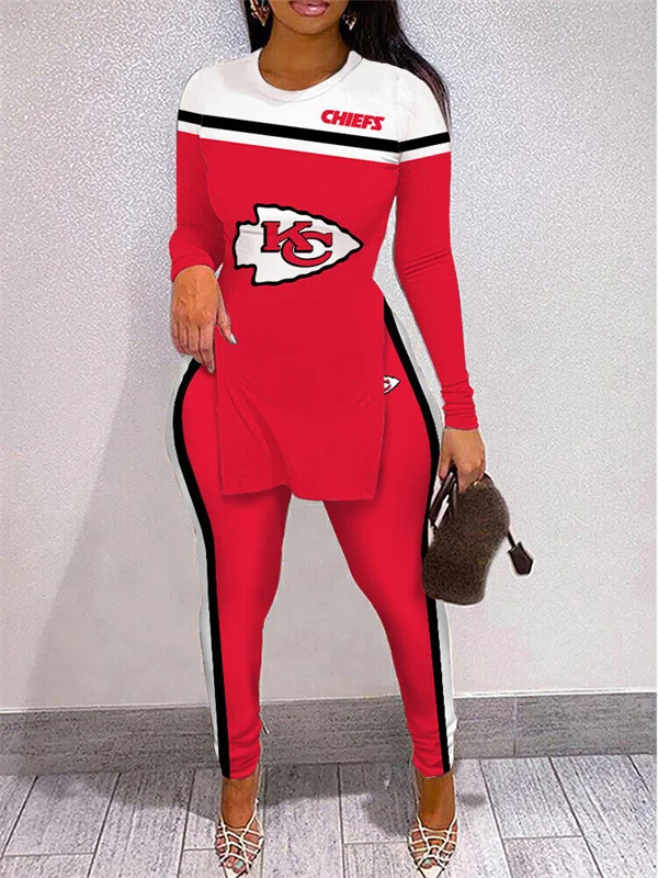 Kansas City ChiefsLimited Edition High Slit Shirts And Leggings Two-Piece Suits