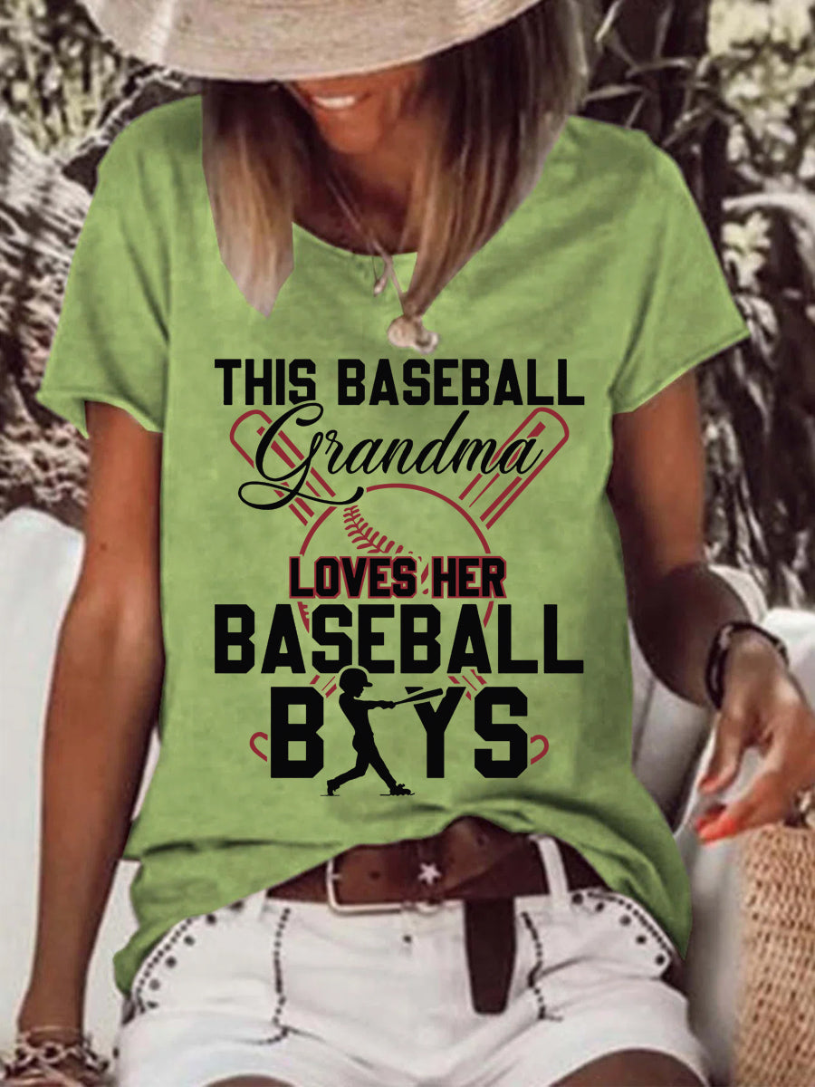 This baseball grandma loves her baseball boys T-shirt Tee -013495-Guru-buzz