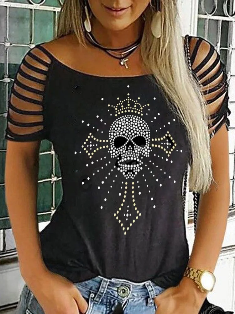 Bestdealfriday Short Sleeve Sexy Crew Neck Shirts Tops 9106962