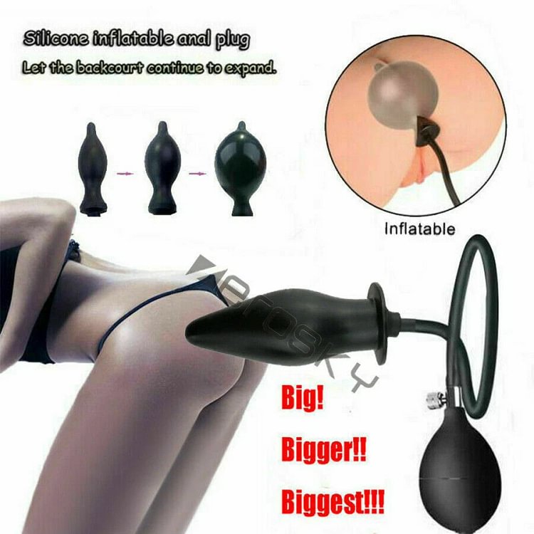 pornhint Pornhint Inflatable Dildo Anal Trainer Butt Plug Prostate Massage Blow Up Expanding Penis Toy