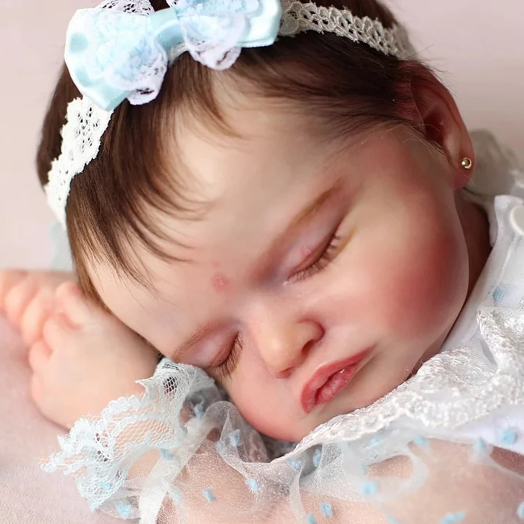  Darcy,20"Sleeping Reborn Girl Doll,Handmade Lifelike Best Reborn Silicone Baby Doll Set With Bottle and Pacifier with "Heartbeat" and Sound - Reborndollsshop®-Reborndollsshop®