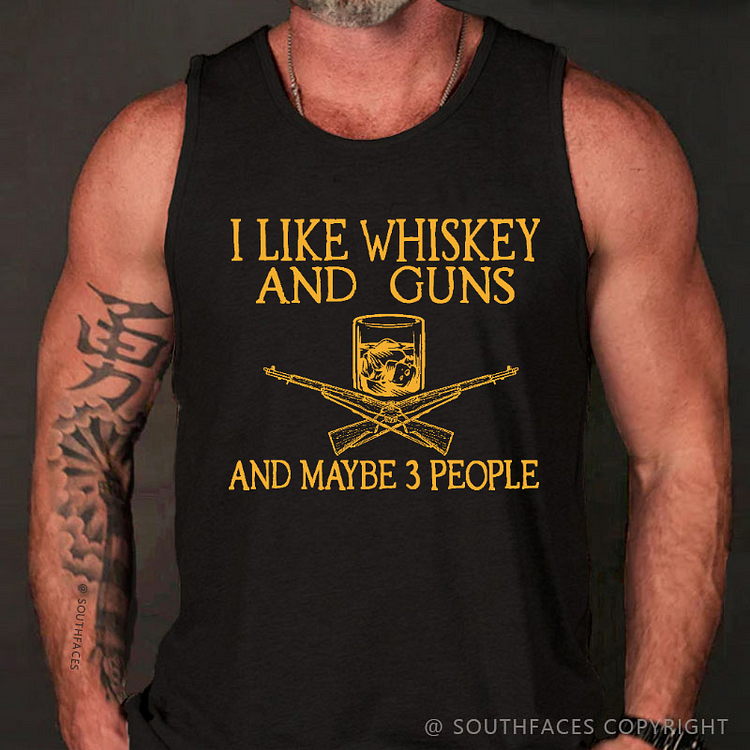 I Like Whiskey And Guns And Maybe 3 People M1 Gift Tank Top