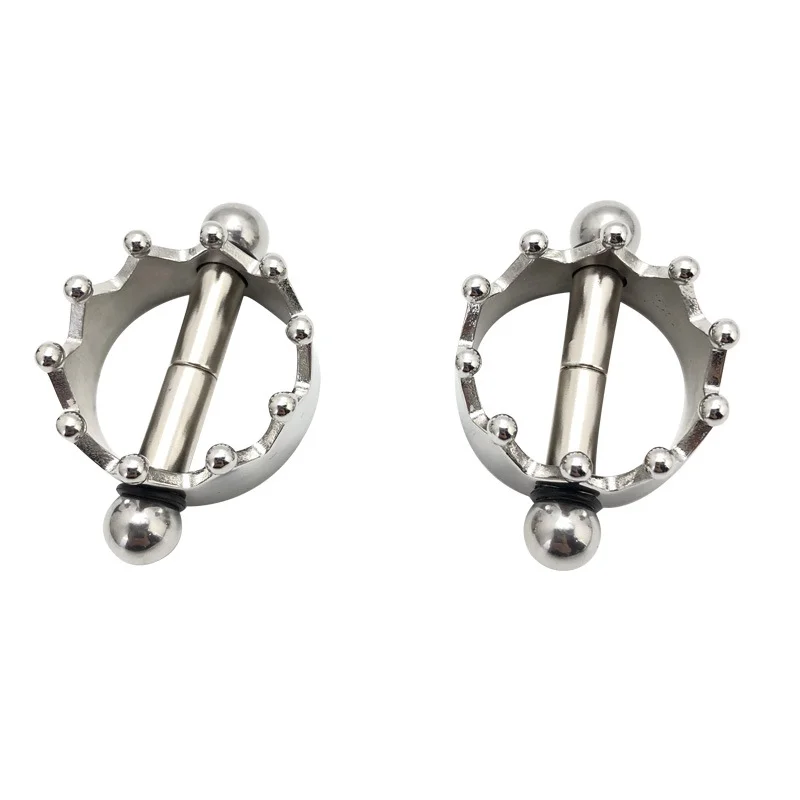 Crown Metal Nipple Clamps Magnetic Nipple Clips - Rose Toy