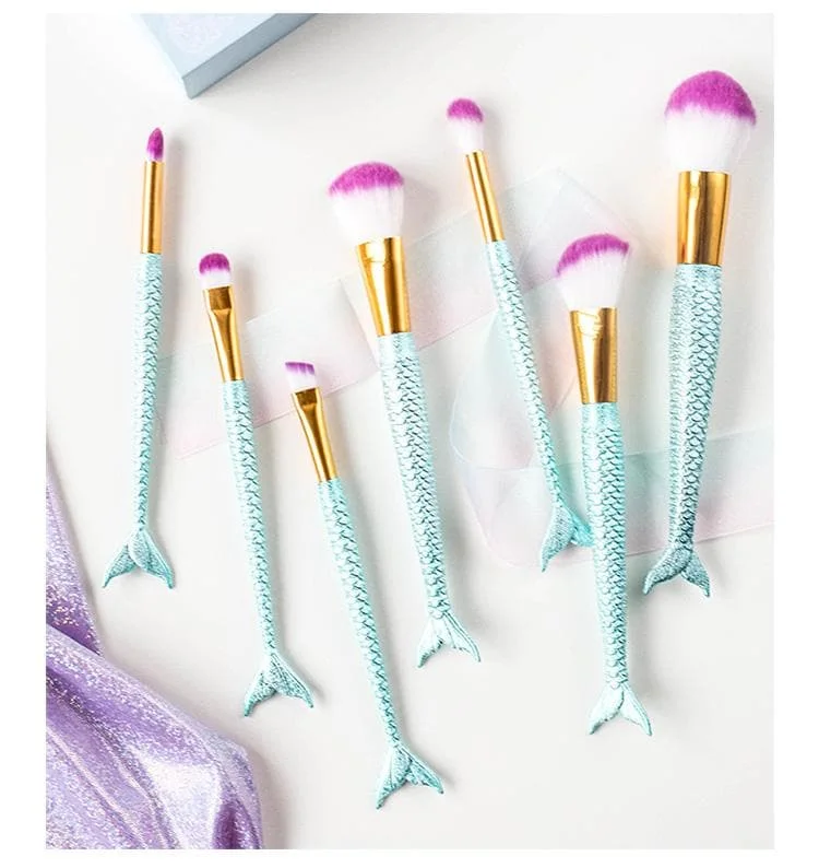 Mermaid Tail Beauty Makeup Brush Set SP1710196