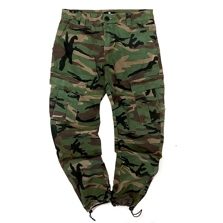 TIMSMEN Vintage Military Pocket Camouflage Leggings Cargo Pants