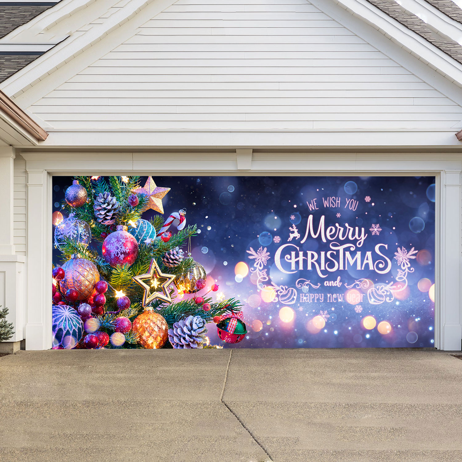 2023 New Merry Christmas Old Man Moose Garage Door Decoration - Garage