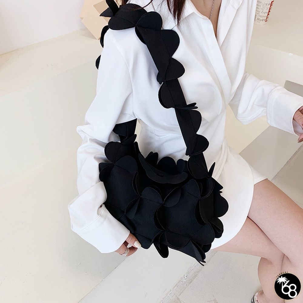 Casual Sweet Daily Solid Patchwork Appliques Zipper Bags | 168DEAL