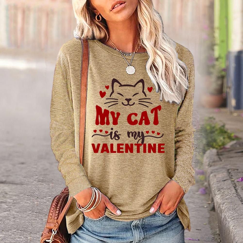 My cat is my Valentine Round Neck Long Sleeves_G287-0024765-Guru-buzz