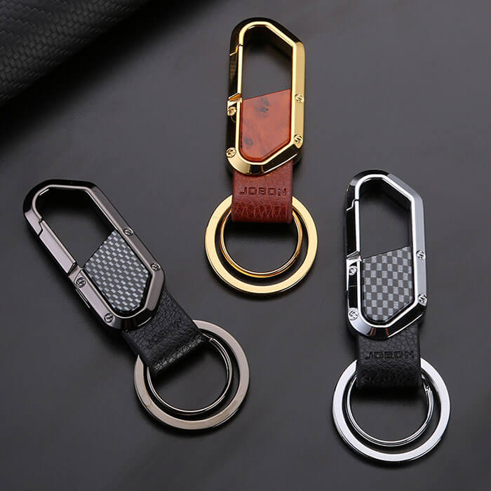 Cool Keychain for Men  Car Key Fob Holder with Leather Loop