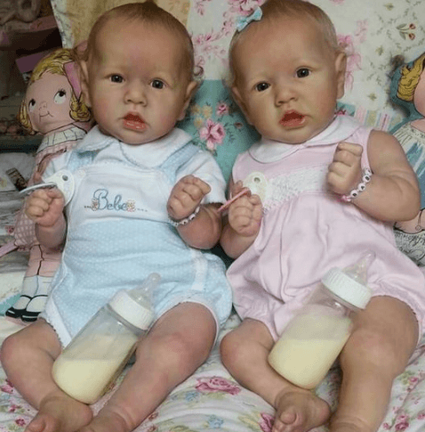 [Twin Girls] 12'' Real Life Salome and Sandy Reborn Baby Dolls Twins That Look Like Real Babies By Dollreborns®