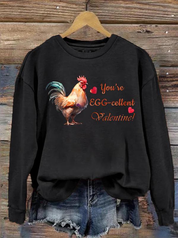 You're Egg-cellent Valentine Crew Neck Sweatshirt-0024874-Guru-buzz